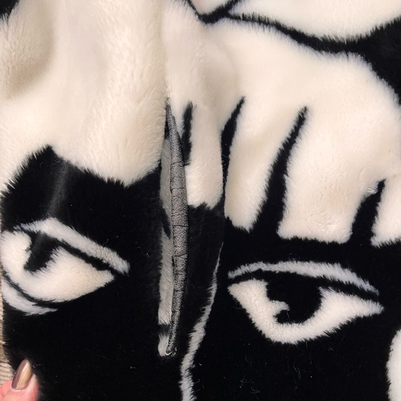 Vintage Donnybrook Faux Fur Coat Jacket Car Coat Faces Oversized L Large - Picture 12 of 12